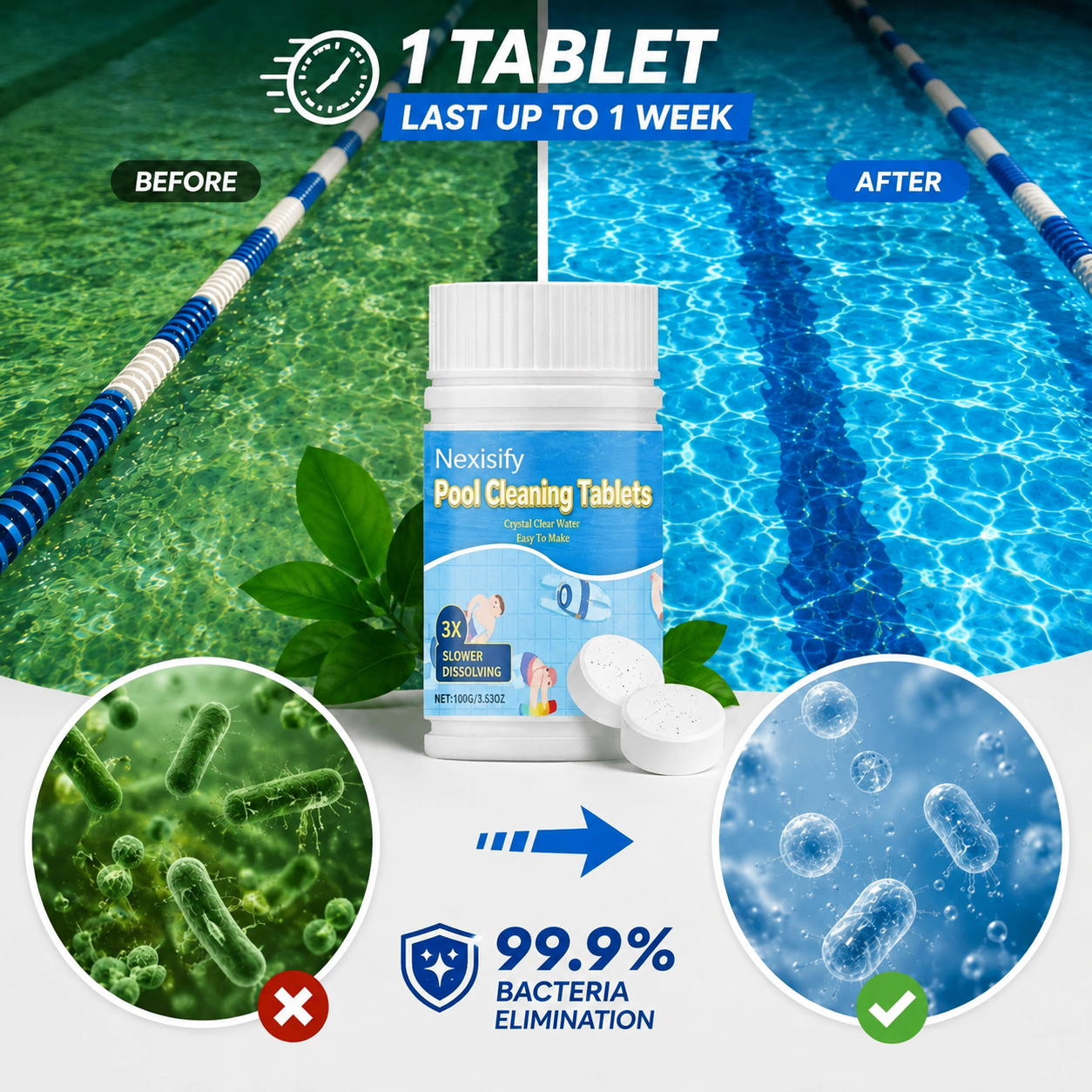 The Next-Gen Pool Purifier is here ✨ 2X Stronger Algae Control, Gentle & Safe for Kids! 👨👩👧👦