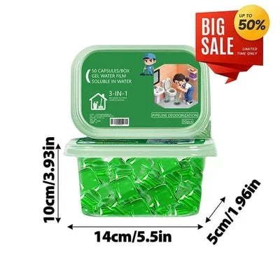 Bio-Enzyme Drain Deodorizer Capsules, 1 Box (30 PCS)