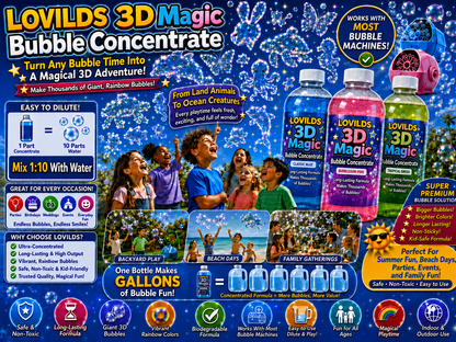 LOVILDS 3DMagic Bubble Concentrate Animal &Ocean Fantasy Theme