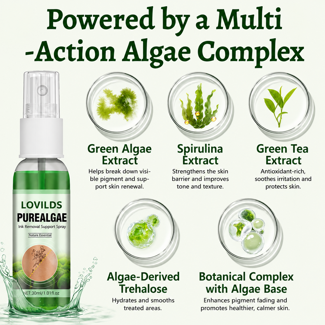 LOVILDS® PureAlgae Ink Removal Support Spray 🌿