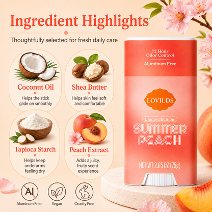 LOVILDS Summer Peach Deodorant – Freshness & Gentle Underarm Care