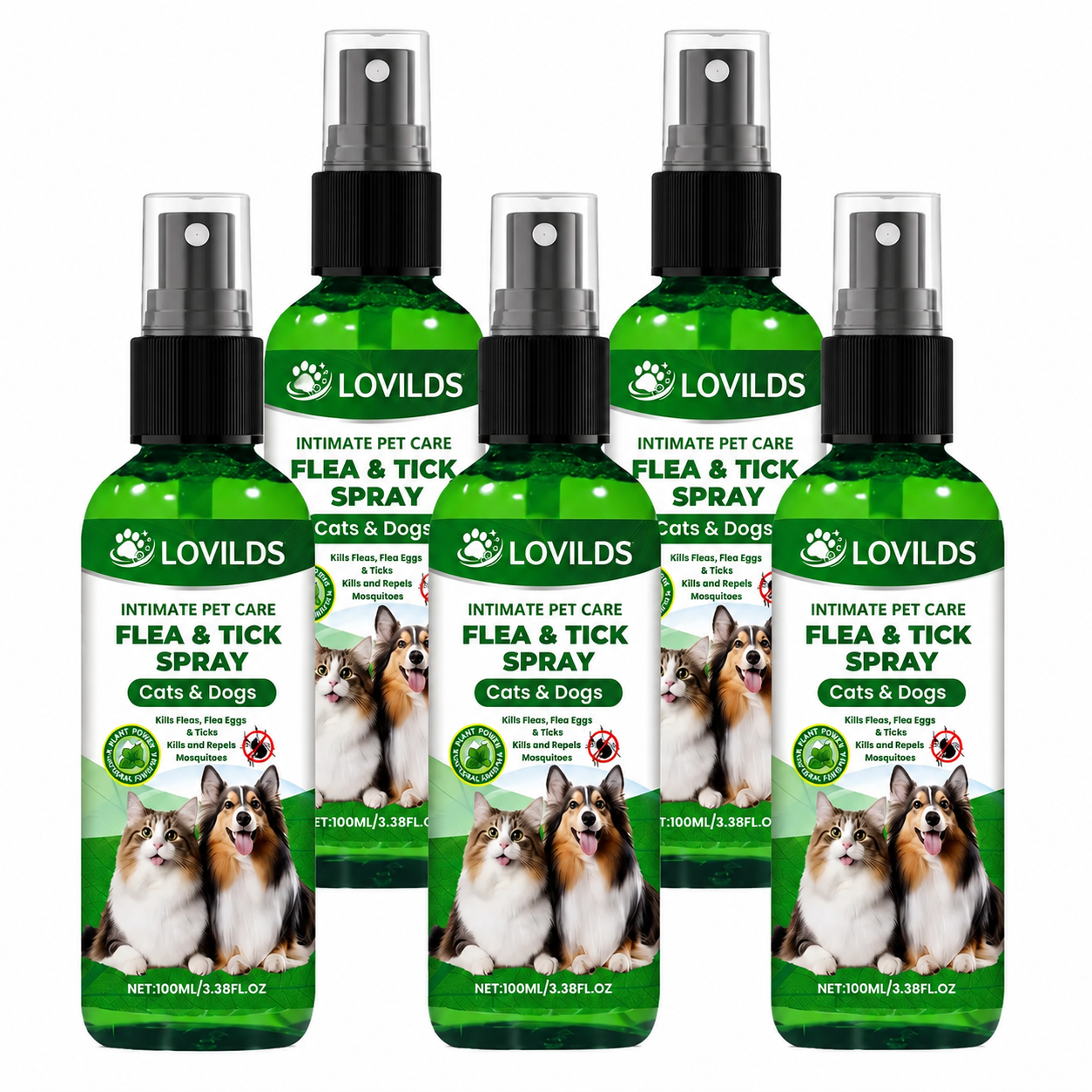 LOVILDS™🍃Natural Flea & Tick Spray for Dogs & Cats–Helps Kill & Repel Fleas & Ticks