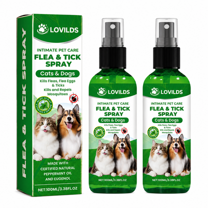 LOVILDS™🍃Natural Flea & Tick Spray for Dogs & Cats–Helps Kill & Repel Fleas & Ticks
