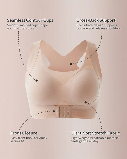 🔥LAST DAY PROMOTION - 50% OFF | LOVILDS Front Closure Cross-Back Wireless Posture Bra