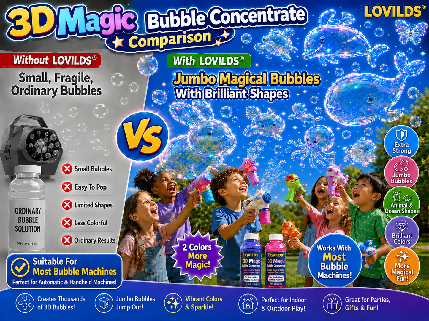 LOVILDS 3DMagic Bubble Concentrate Animal &Ocean Fantasy Theme