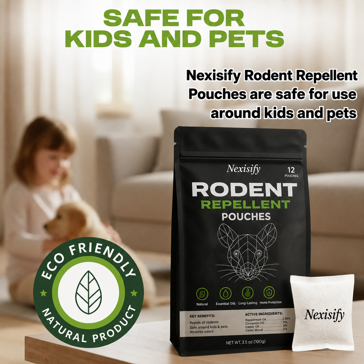Nexisify™ Natural Rodent Repellent Pouches