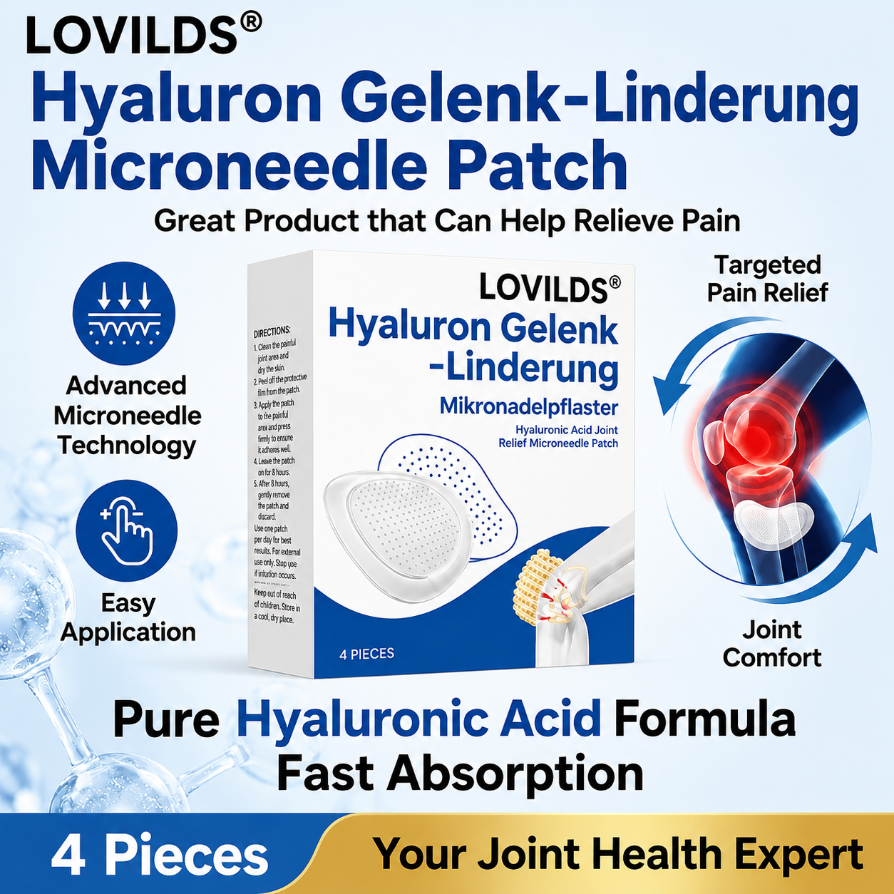 LOVILDS® Hyaluron Joint Recovery Patches