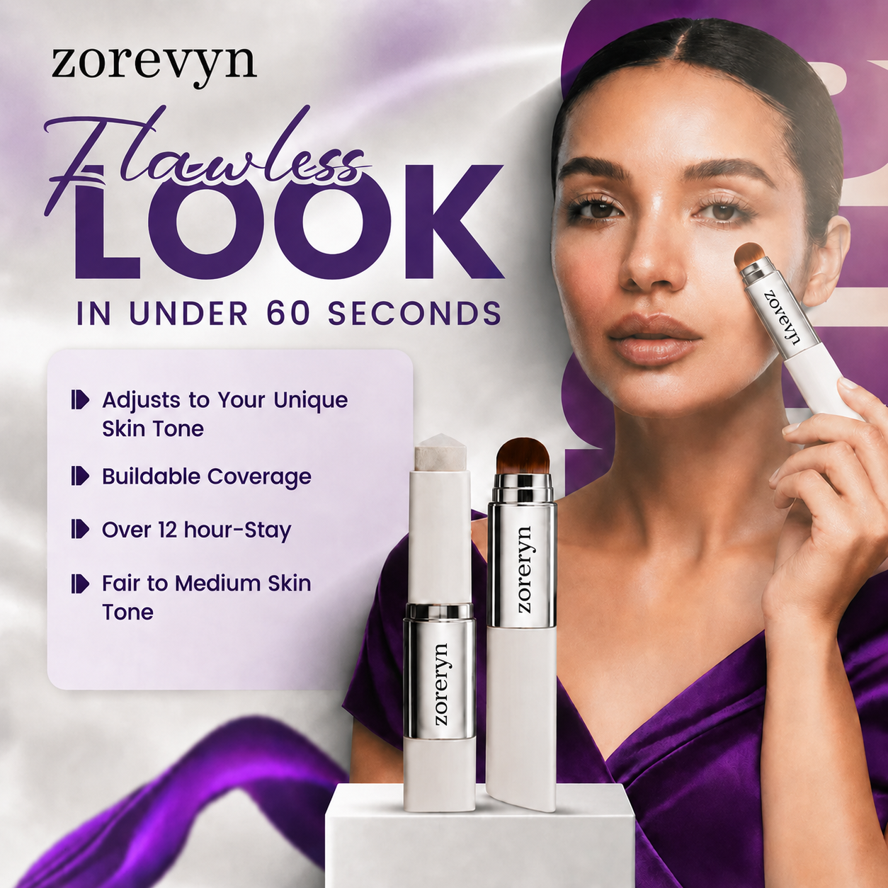 🔥LAST DAY 60% OFF Zorevyn™ Korean Color-Changing Foundation stick✨