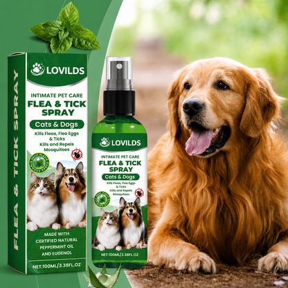 LOVILDS™🍃Natural Flea & Tick Spray for Dogs & Cats–Helps Kill & Repel Fleas & Ticks