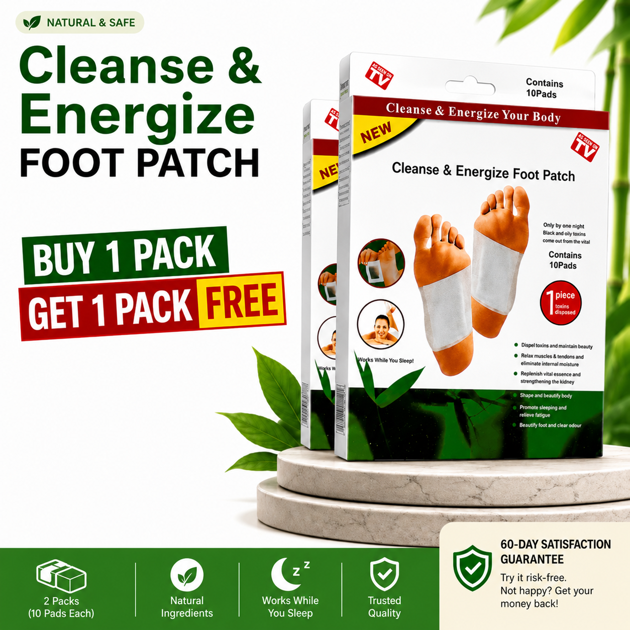 Lymphatic Drainage & Slimming Foot Patches - Buy 1 Get 1 Free