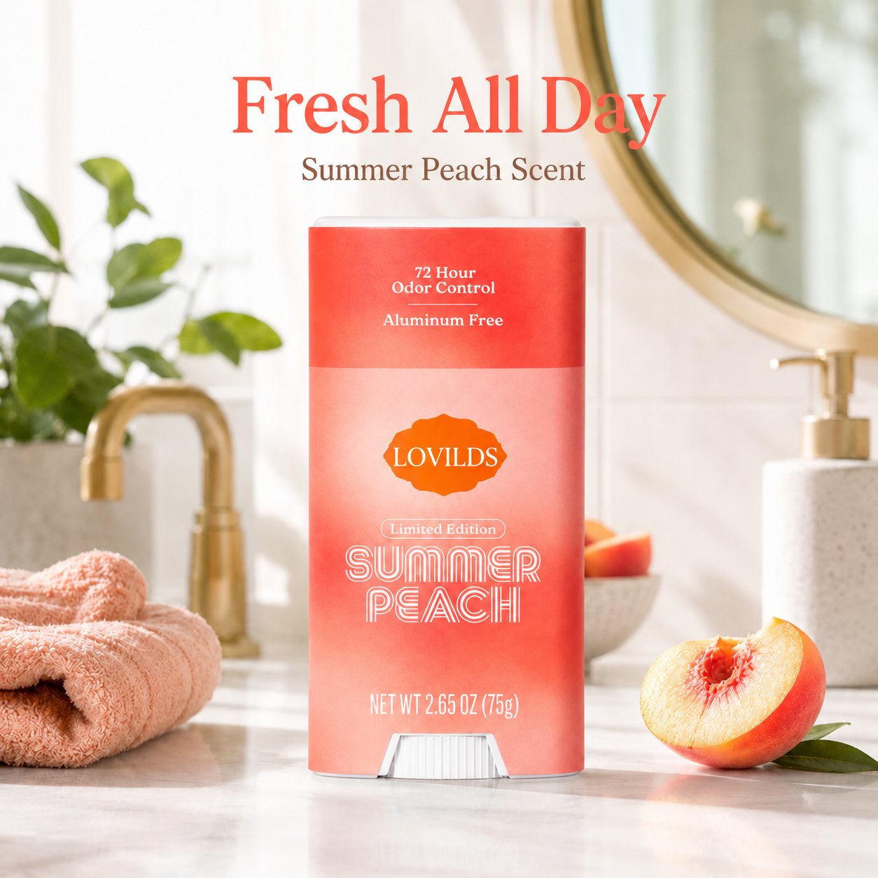 LOVILDS Summer Peach Deodorant – Freshness & Gentle Underarm Care