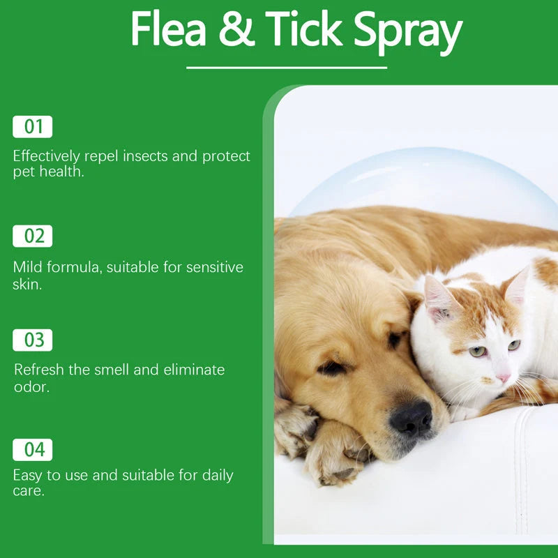 LOVILDS™🍃Natural Flea & Tick Spray for Dogs & Cats–Helps Kill & Repel Fleas & Ticks