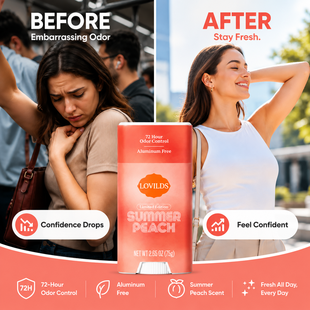 LOVILDS Summer Peach Deodorant – Freshness & Gentle Underarm Care