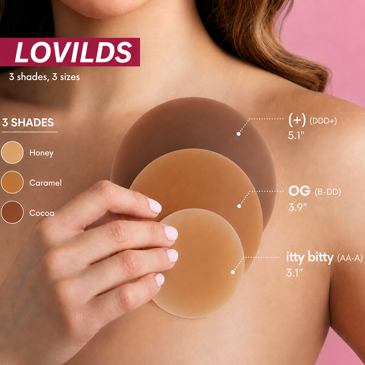 LOVILDS Seamless Sticky Nipple Covers for Women