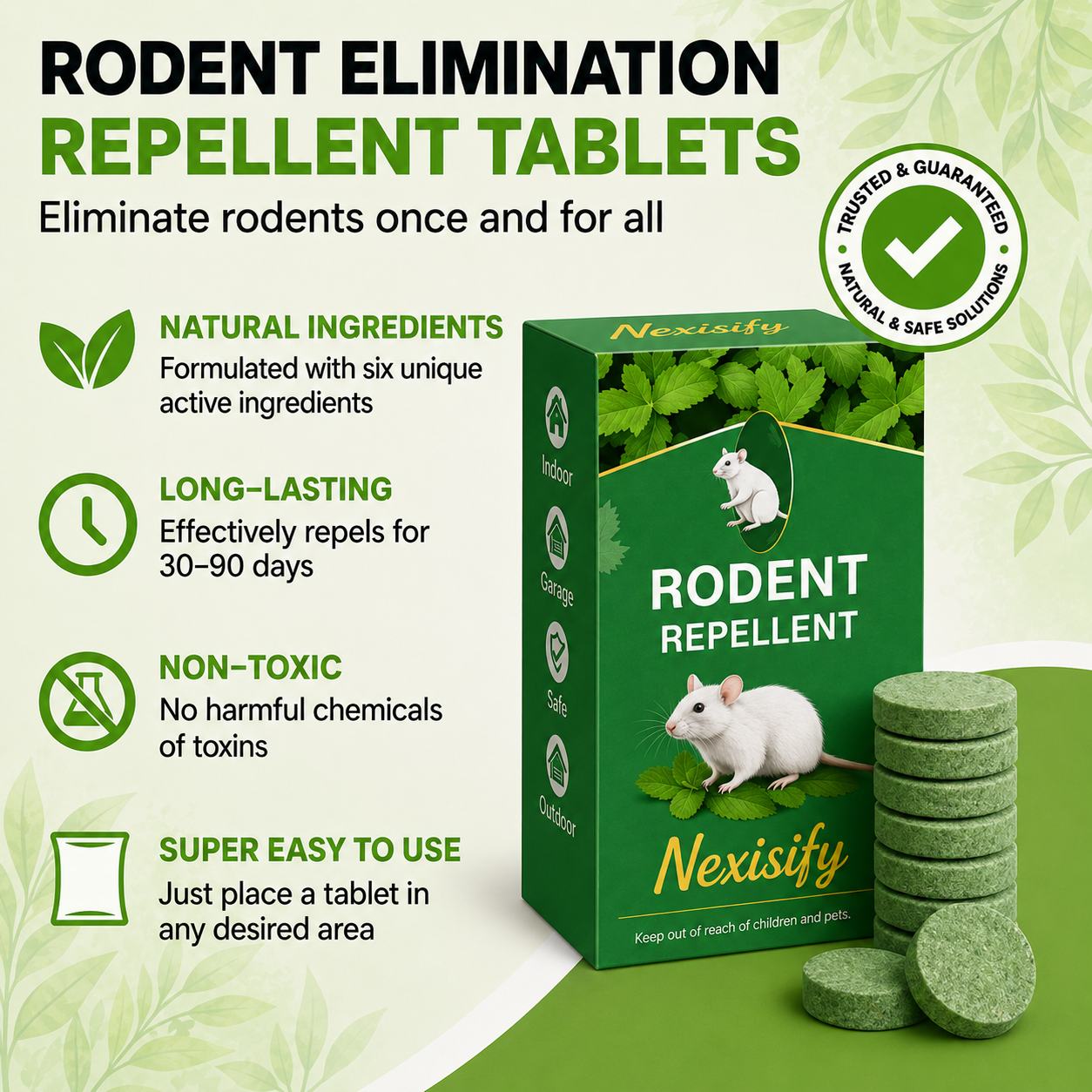 Rodent Repellent Tablet - Create aHome Without Rodents, Safe for Kids& Pets